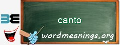 WordMeaning blackboard for canto